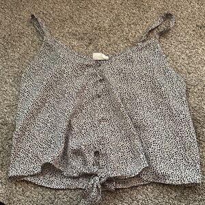 Women's Black and White Spotted Top